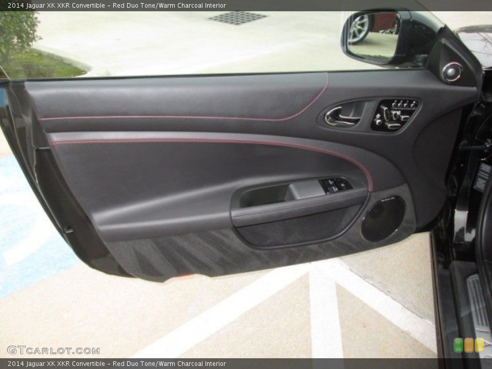 Red Duo Tone/Warm Charcoal Interior Door Panel for the 2014 Jaguar XK XKR Convertible #91718635