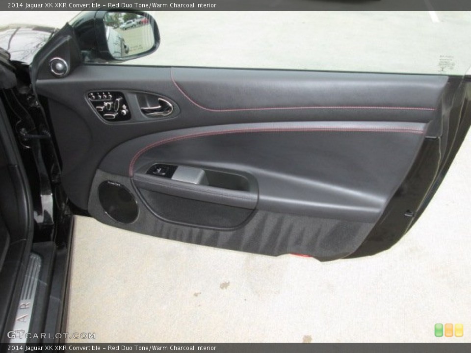 Red Duo Tone/Warm Charcoal Interior Door Panel for the 2014 Jaguar XK XKR Convertible #91718656