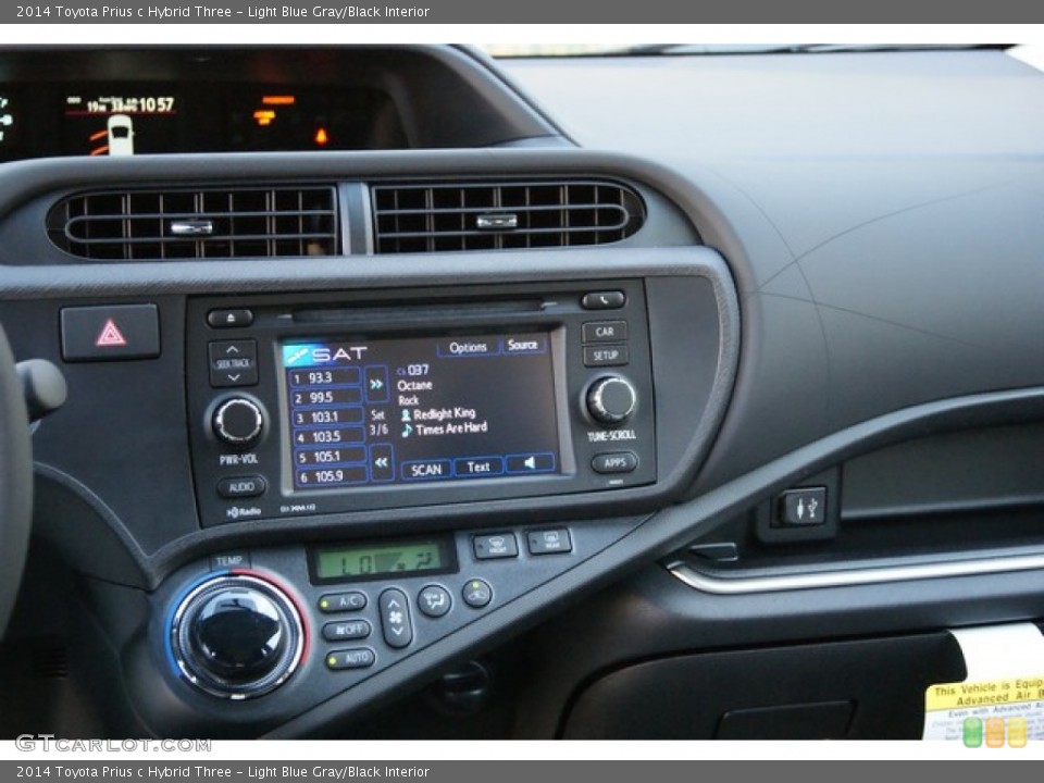 Light Blue Gray/Black Interior Controls for the 2014 Toyota Prius c Hybrid Three #91719328