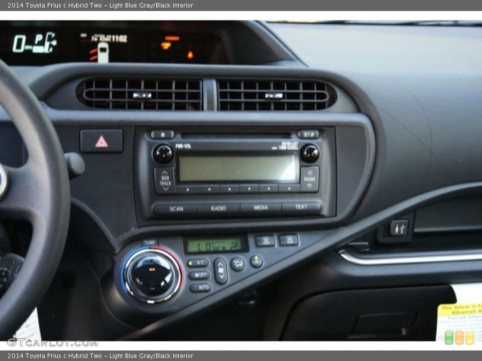 Light Blue Gray/Black Interior Controls for the 2014 Toyota Prius c Hybrid Two #91719543