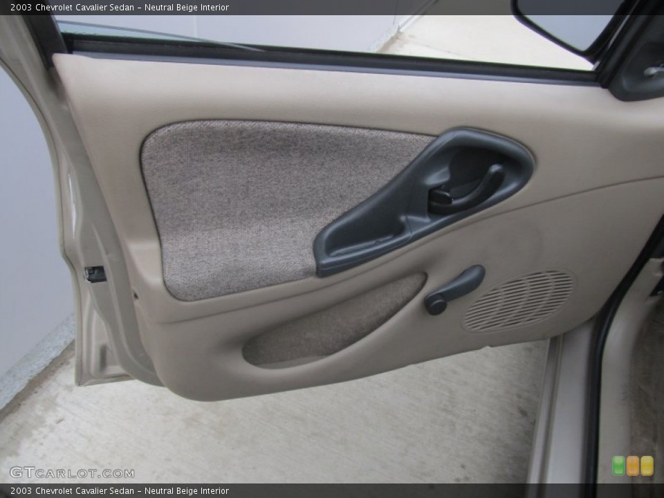 Neutral Beige Interior Door Panel for the 2003 Chevrolet Cavalier Sedan #91721632