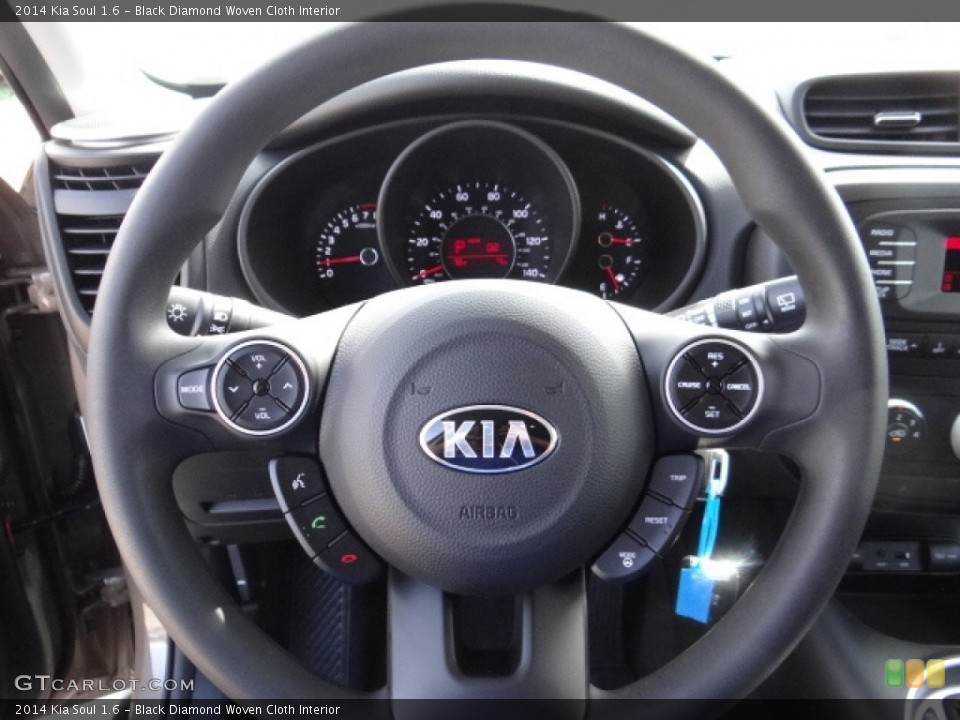 Black Diamond Woven Cloth Interior Steering Wheel for the 2014 Kia Soul 1.6 #91734880