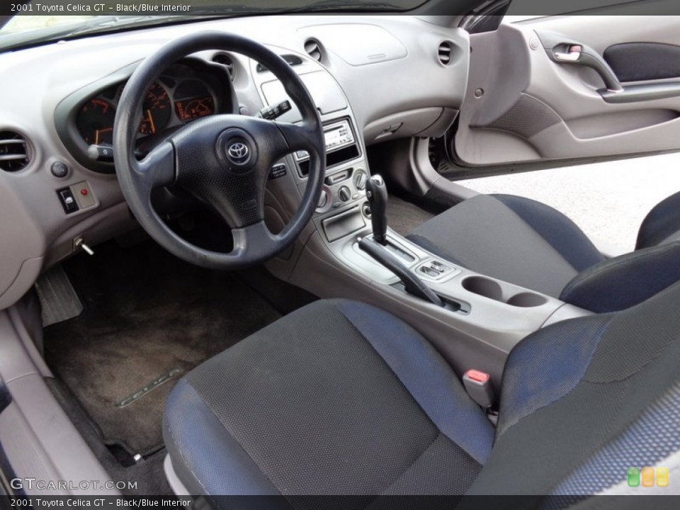 Black/Blue Interior Prime Interior for the 2001 Toyota Celica GT #91739656