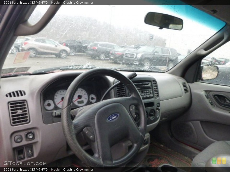 Medium Graphite Grey Interior Dashboard for the 2001 Ford Escape XLT V6 4WD #91743154