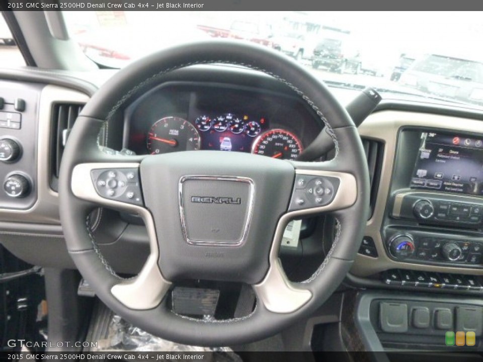Jet Black Interior Steering Wheel for the 2015 GMC Sierra 2500HD Denali Crew Cab 4x4 #91744906