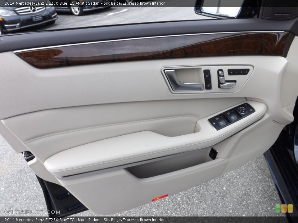 Silk Beige/Espresso Brown Interior Door Panel for the 2014 Mercedes-Benz E E250 BlueTEC 4Matic Sedan #91752542