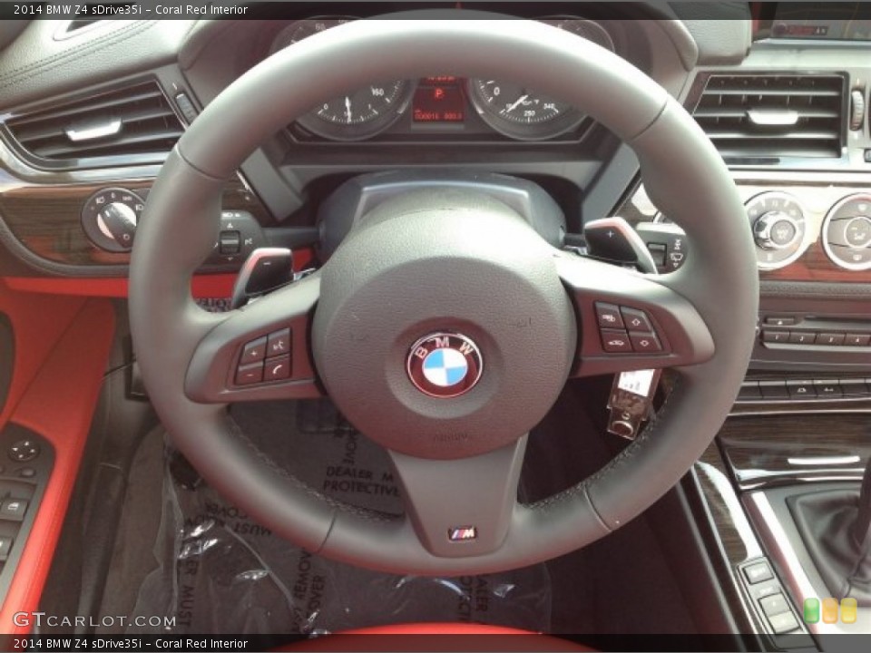Coral Red Interior Steering Wheel for the 2014 BMW Z4 sDrive35i #91771526