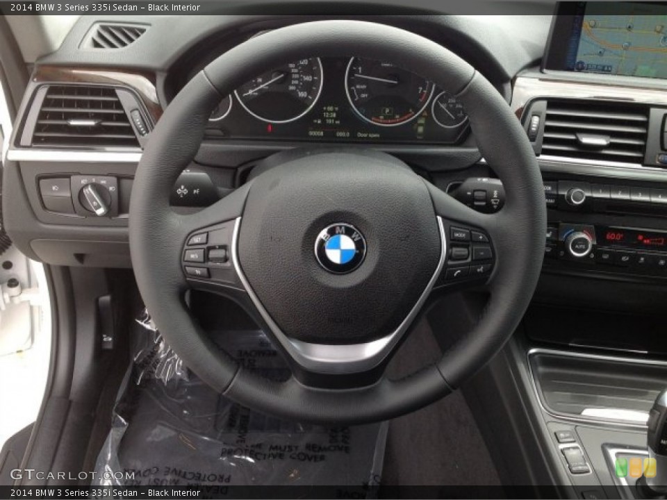 Black Interior Steering Wheel for the 2014 BMW 3 Series 335i Sedan #91771610