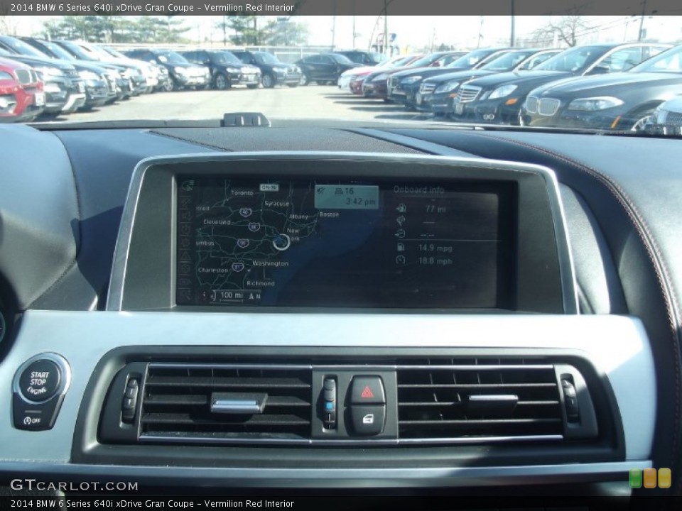 Vermilion Red Interior Navigation for the 2014 BMW 6 Series 640i xDrive Gran Coupe #91786700