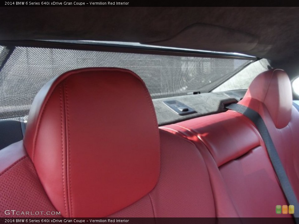 Vermilion Red Interior Rear Seat for the 2014 BMW 6 Series 640i xDrive Gran Coupe #91787591