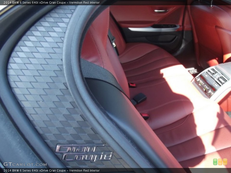 Vermilion Red Interior Rear Seat for the 2014 BMW 6 Series 640i xDrive Gran Coupe #91787609