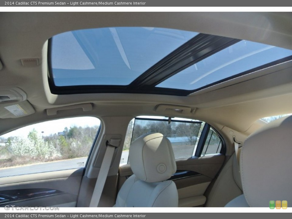 Light Cashmere/Medium Cashmere Interior Sunroof for the 2014 Cadillac CTS Premium Sedan #91791200