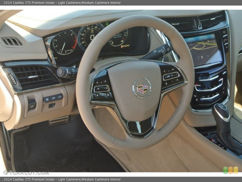 Light Cashmere/Medium Cashmere Interior Steering Wheel for the 2014 Cadillac CTS Premium Sedan #91791443