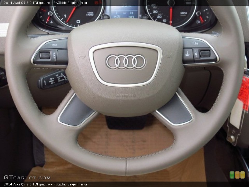 Pistachio Beige Interior Steering Wheel for the 2014 Audi Q5 3.0 TDI quattro #91795850