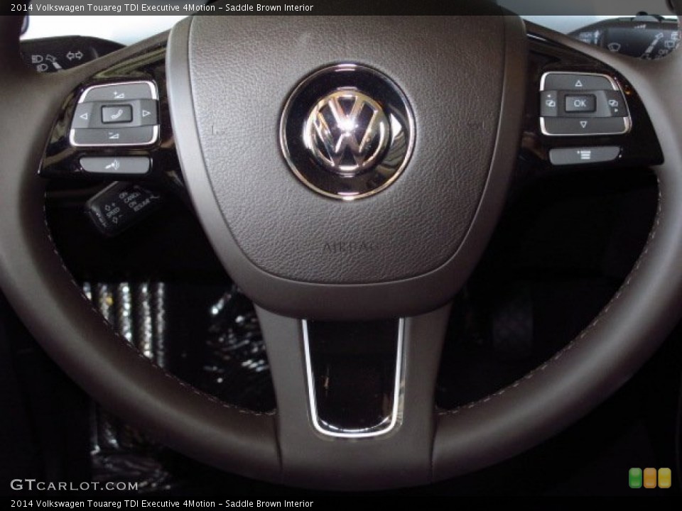 Saddle Brown Interior Steering Wheel for the 2014 Volkswagen Touareg TDI Executive 4Motion #91811918