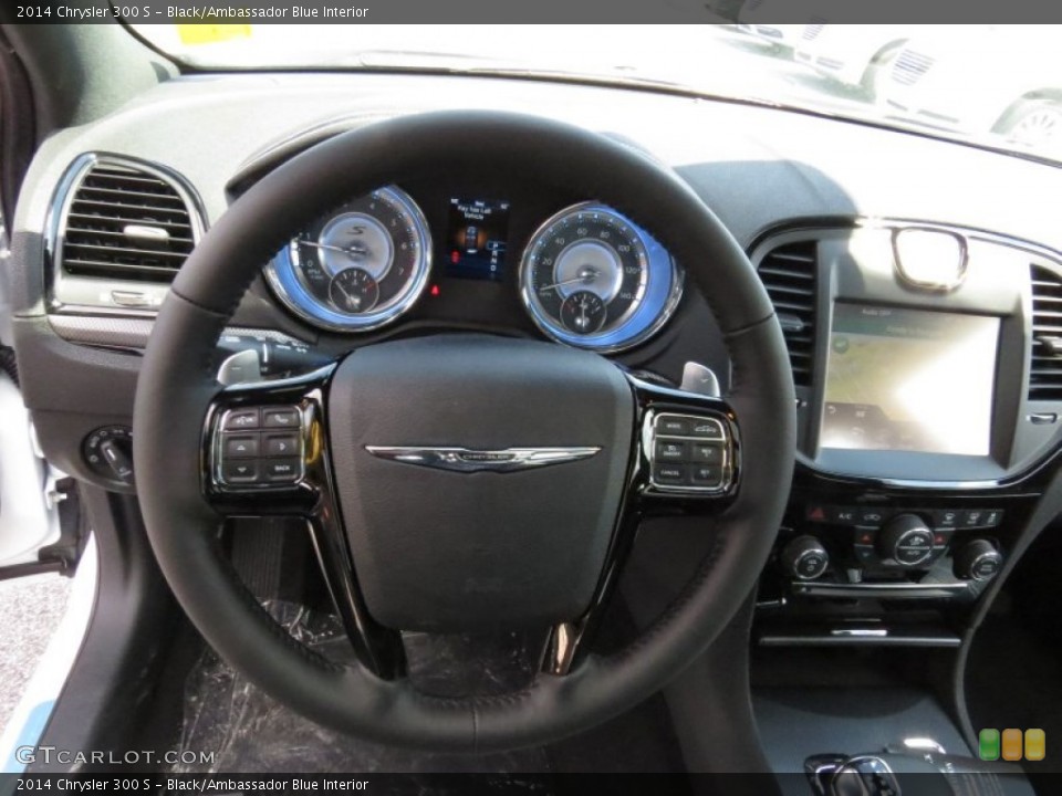 Black/Ambassador Blue Interior Steering Wheel for the 2014 Chrysler 300 S #91822421