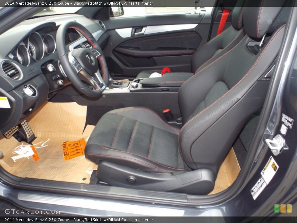 Black/Red Stitch w/DINAMICA Inserts Interior Photo for the 2014 Mercedes-Benz C 250 Coupe #91830659