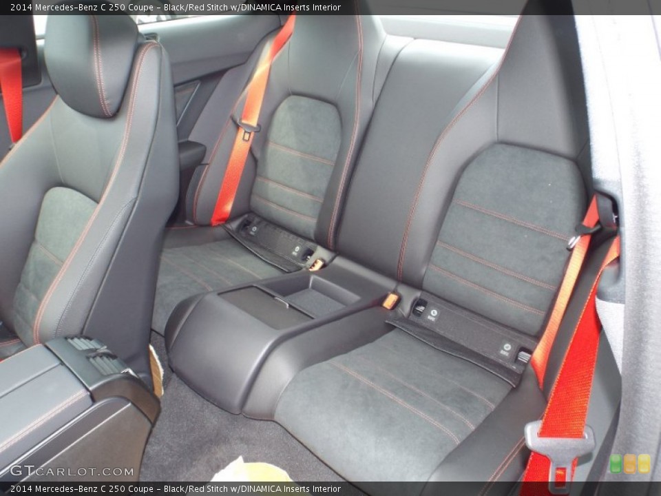 Black/Red Stitch w/DINAMICA Inserts Interior Rear Seat for the 2014 Mercedes-Benz C 250 Coupe #91830677
