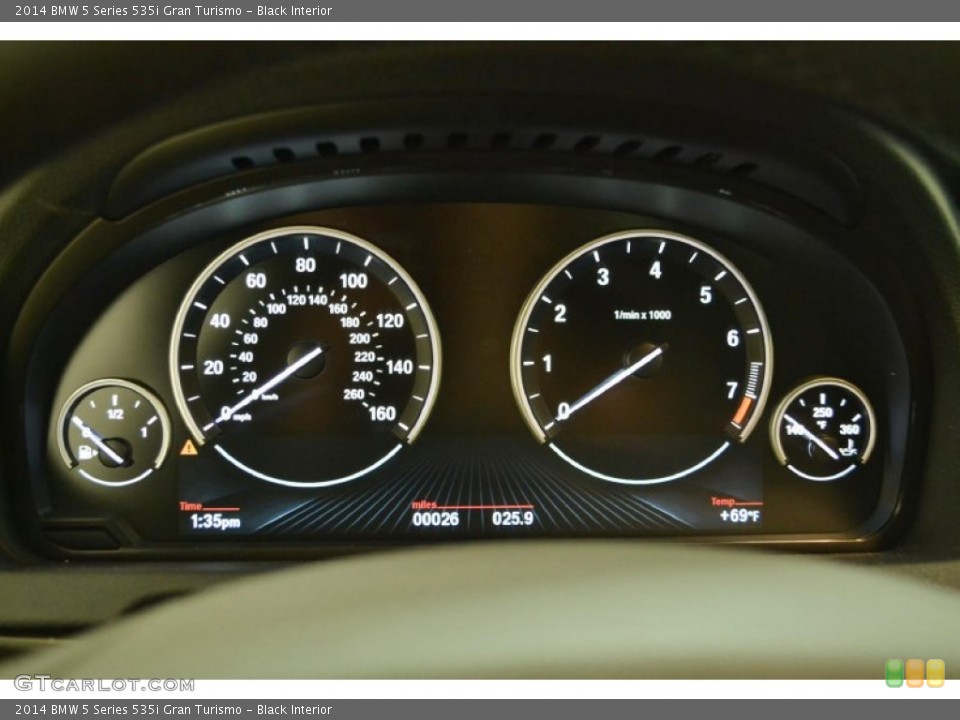 Black Interior Gauges for the 2014 BMW 5 Series 535i Gran Turismo #91831844