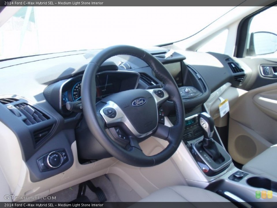 Medium Light Stone Interior Dashboard for the 2014 Ford C-Max Hybrid SEL #91836686