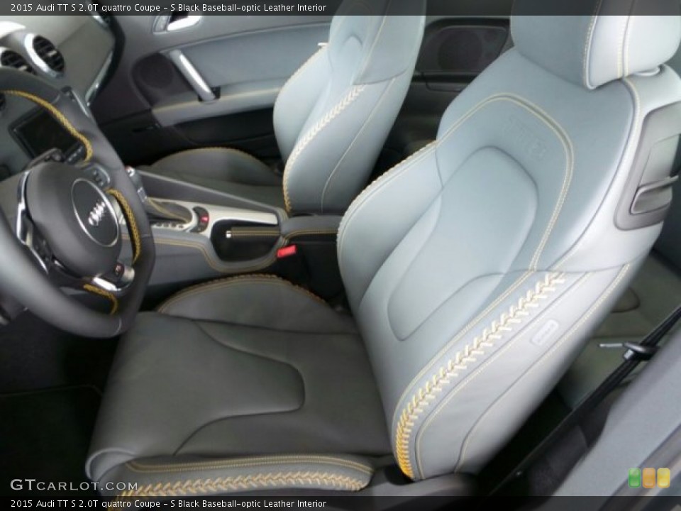 S Black Baseball-optic Leather Interior Front Seat for the 2015 Audi TT S 2.0T quattro Coupe #91856552