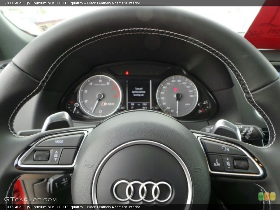 Black Leather/Alcantara Interior Steering Wheel for the 2014 Audi SQ5 Premium plus 3.0 TFSI quattro #91859963
