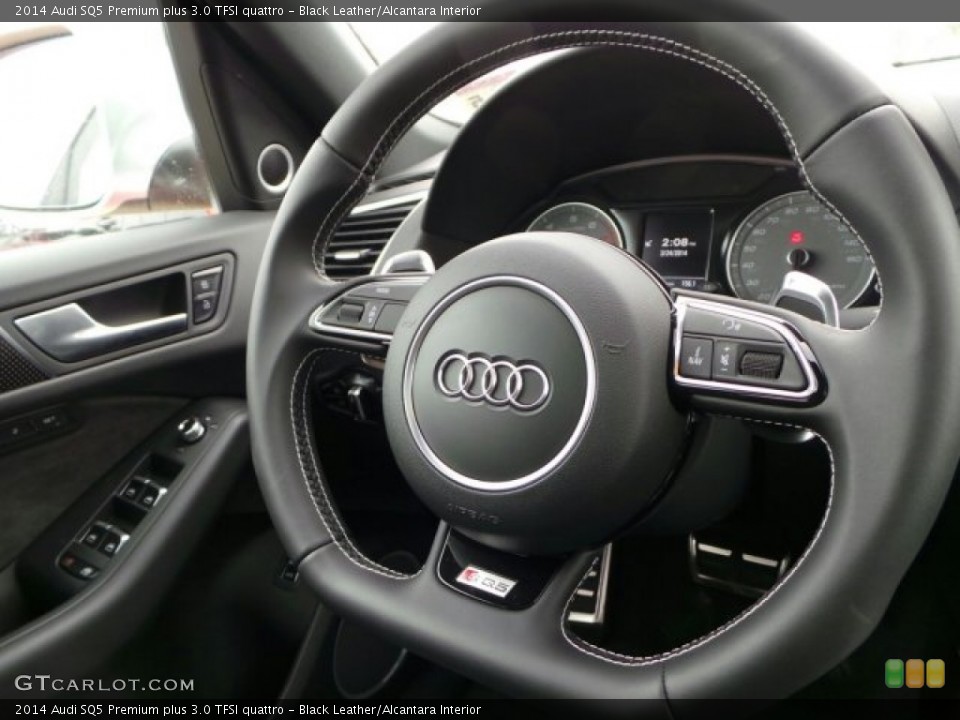 Black Leather/Alcantara Interior Steering Wheel for the 2014 Audi SQ5 Premium plus 3.0 TFSI quattro #91860084