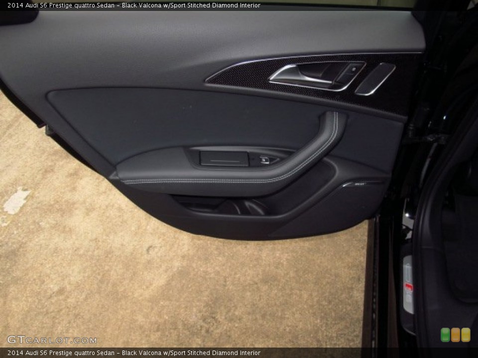 Black Valcona w/Sport Stitched Diamond Interior Door Panel for the 2014 Audi S6 Prestige quattro Sedan #91883621