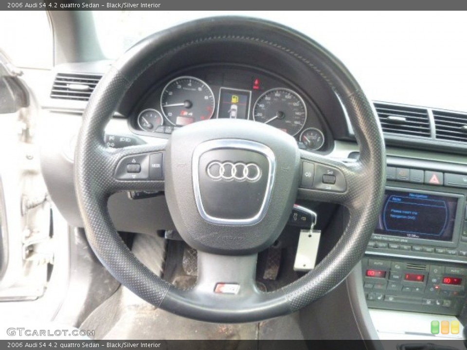 Black/Silver Interior Steering Wheel for the 2006 Audi S4 4.2 quattro Sedan #91924048