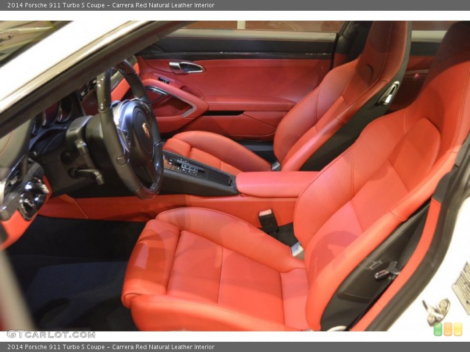 Carrera Red Natural Leather Interior Front Seat for the 2014 Porsche 911 Turbo S Coupe #91924666