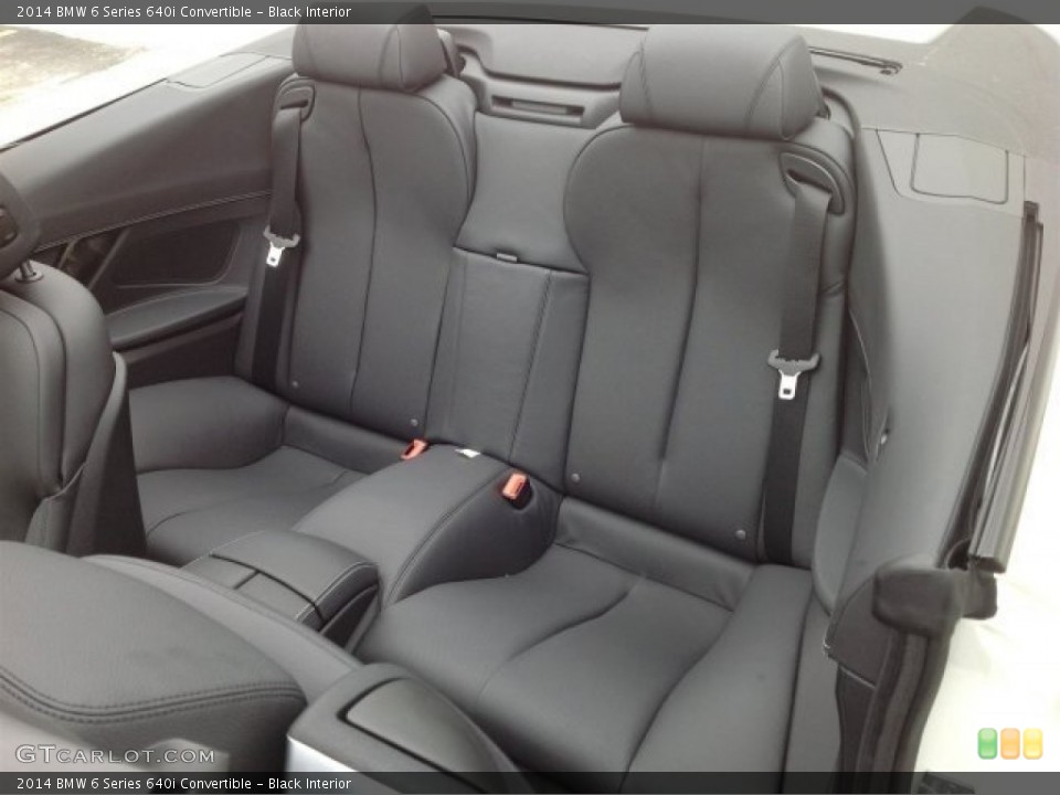 Black Interior Rear Seat for the 2014 BMW 6 Series 640i Convertible #91945729