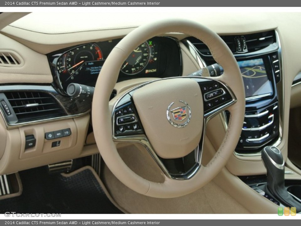 Light Cashmere/Medium Cashmere Interior Steering Wheel for the 2014 Cadillac CTS Premium Sedan AWD #91976519