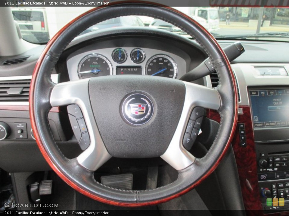 Ebony/Ebony Interior Steering Wheel for the 2011 Cadillac Escalade Hybrid AWD #91999569