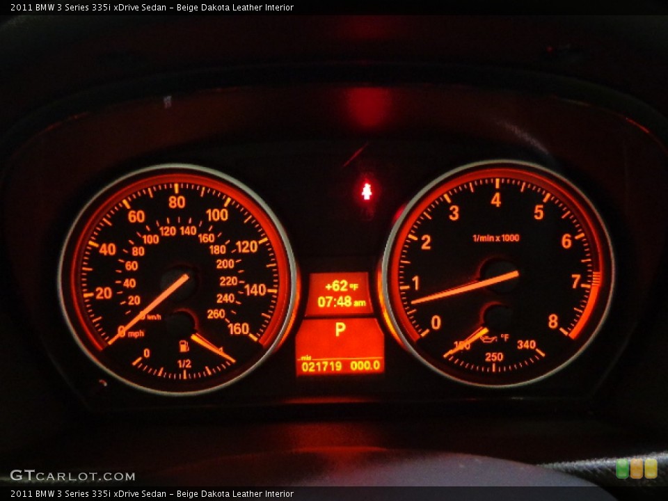 Beige Dakota Leather Interior Gauges for the 2011 BMW 3 Series 335i xDrive Sedan #92005268
