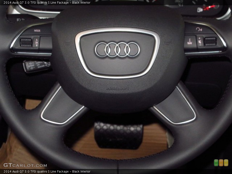 Black Interior Steering Wheel for the 2014 Audi Q7 3.0 TFSI quattro S Line Package #92012093