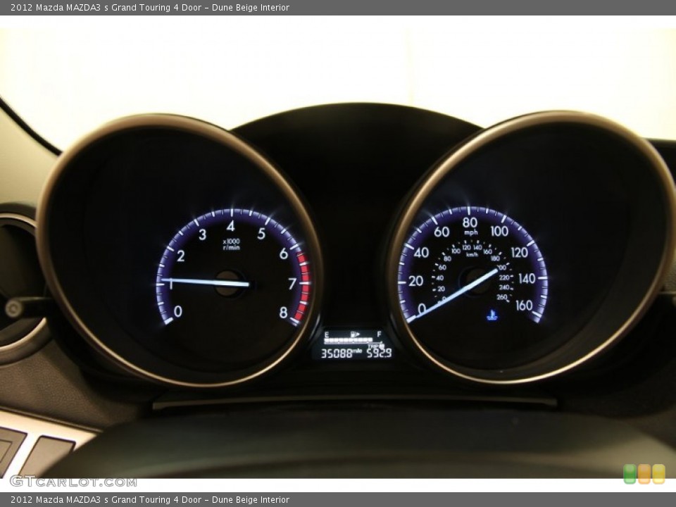 Dune Beige Interior Gauges for the 2012 Mazda MAZDA3 s Grand Touring 4 Door #92013521