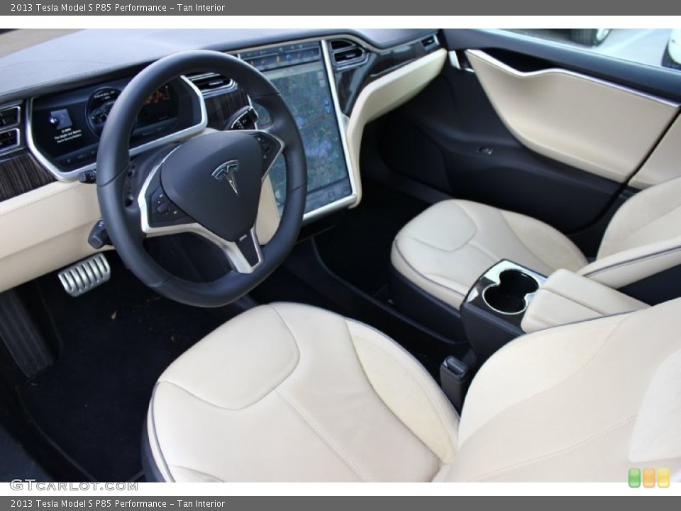 Tan Interior Photo for the 2013 Tesla Model S P85 Performance #92040938