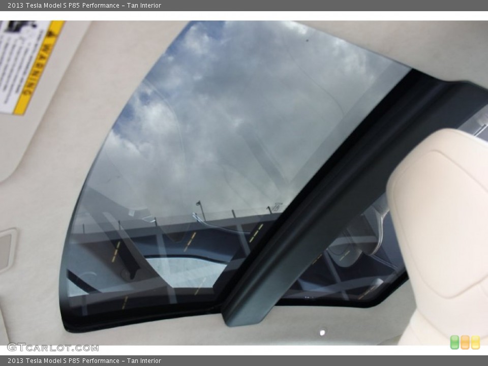 Tan Interior Sunroof for the 2013 Tesla Model S P85 Performance #92041623