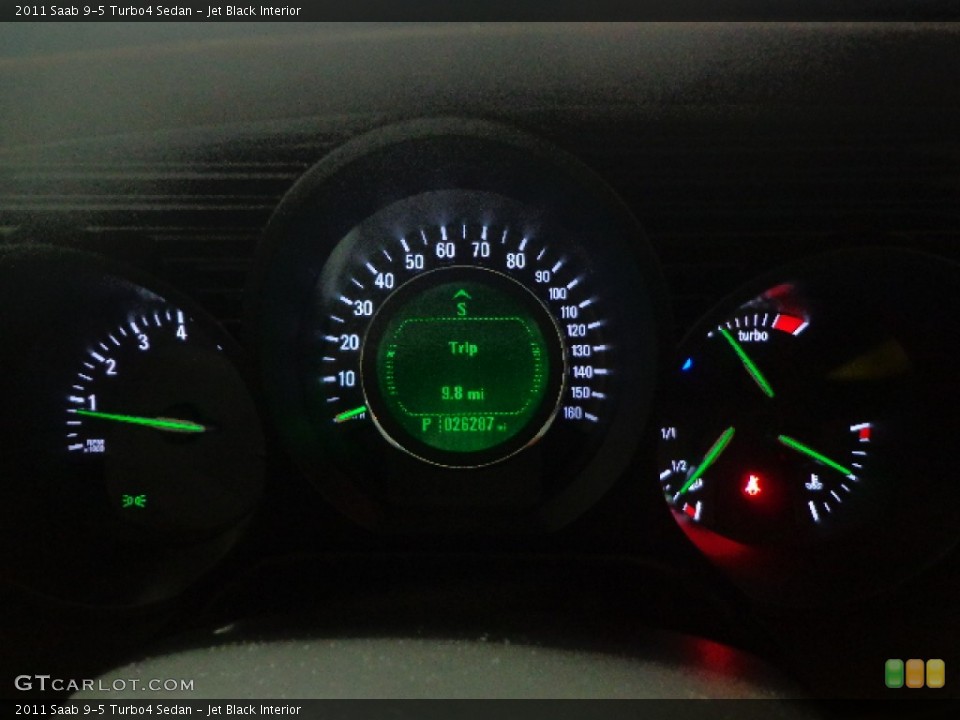 Jet Black Interior Gauges for the 2011 Saab 9-5 Turbo4 Sedan #92070161