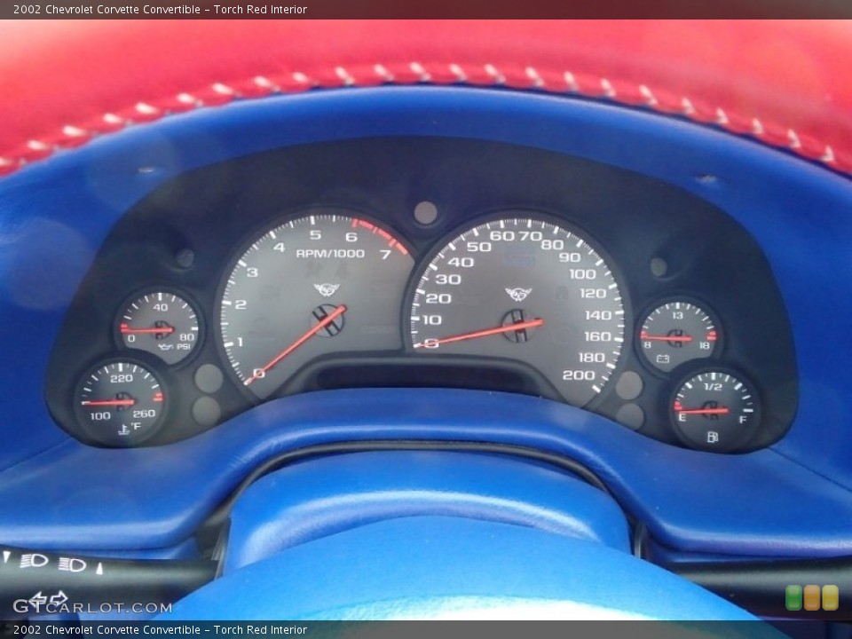 Torch Red Interior Gauges for the 2002 Chevrolet Corvette Convertible #92077769