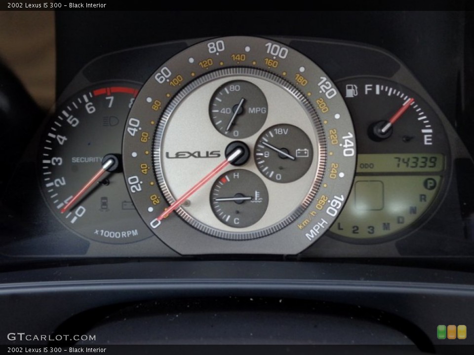 Black Interior Gauges for the 2002 Lexus IS 300 #92106908