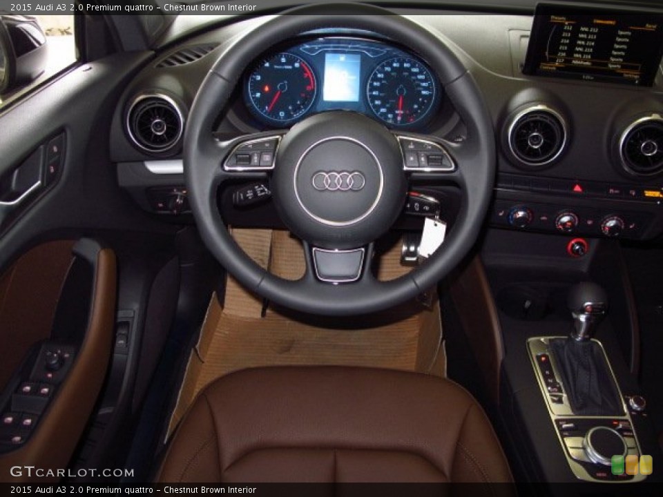 Chestnut Brown Interior Dashboard for the 2015 Audi A3 2.0 Premium quattro #92112998