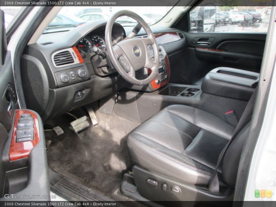 Ebony Interior Prime Interior for the 2009 Chevrolet Silverado 1500 LTZ Crew Cab 4x4 #92126177