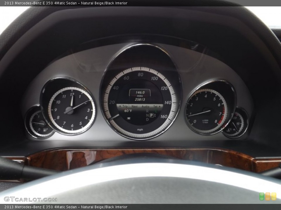 Natural Beige/Black Interior Gauges for the 2013 Mercedes-Benz E 350 4Matic Sedan #92126939