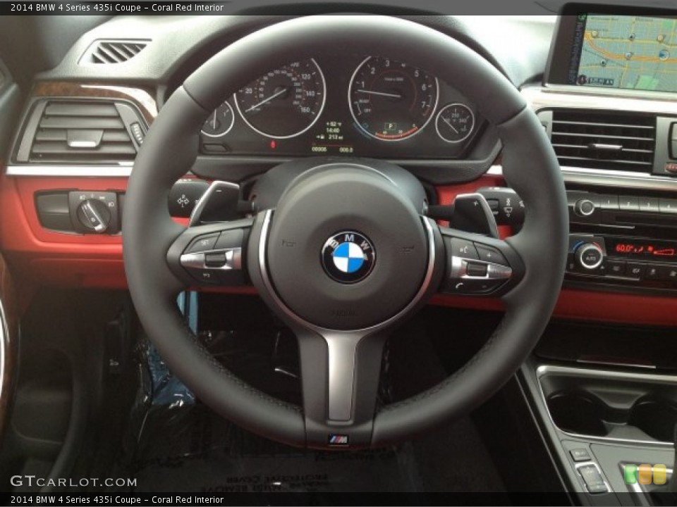 Coral Red Interior Steering Wheel for the 2014 BMW 4 Series 435i Coupe #92139439