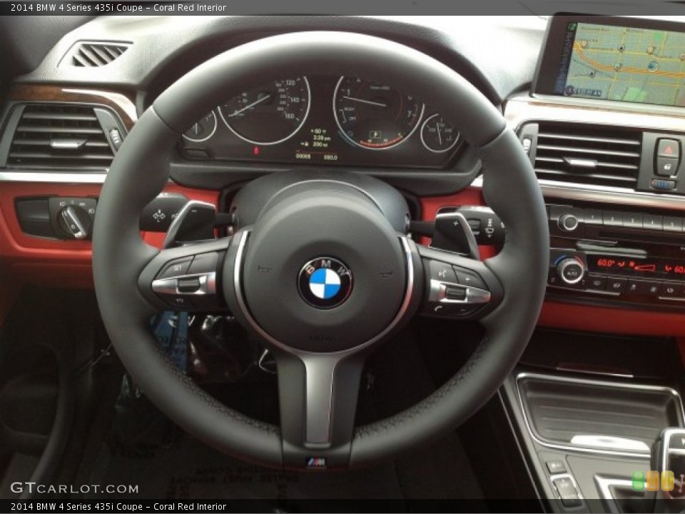 Coral Red Interior Steering Wheel for the 2014 BMW 4 Series 435i Coupe #92139637