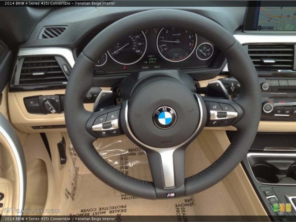 Venetian Beige Interior Steering Wheel for the 2014 BMW 4 Series 435i Convertible #92140999