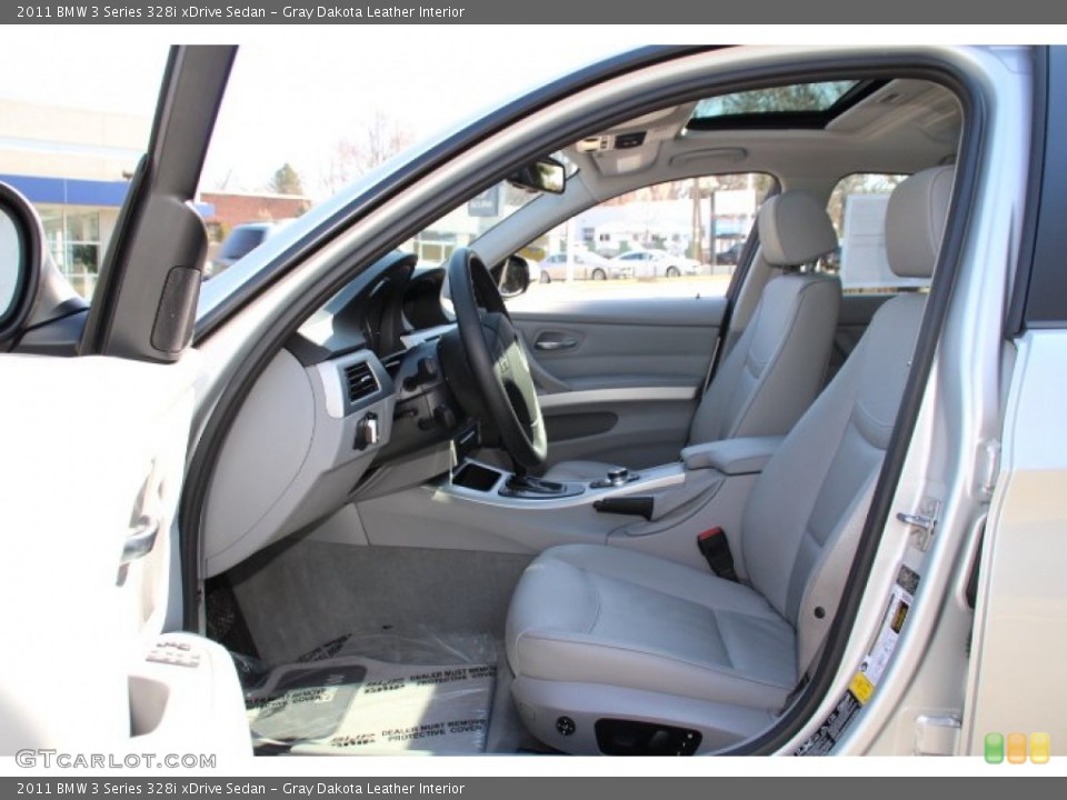 Gray Dakota Leather Interior Front Seat for the 2011 BMW 3 Series 328i xDrive Sedan #92158597