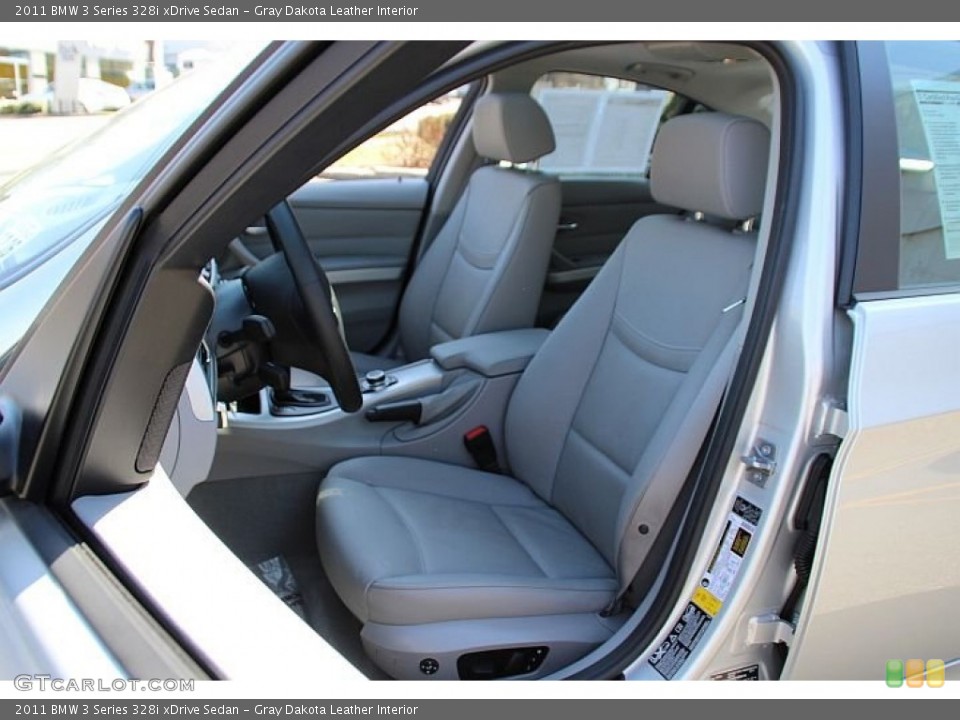 Gray Dakota Leather Interior Front Seat for the 2011 BMW 3 Series 328i xDrive Sedan #92158618