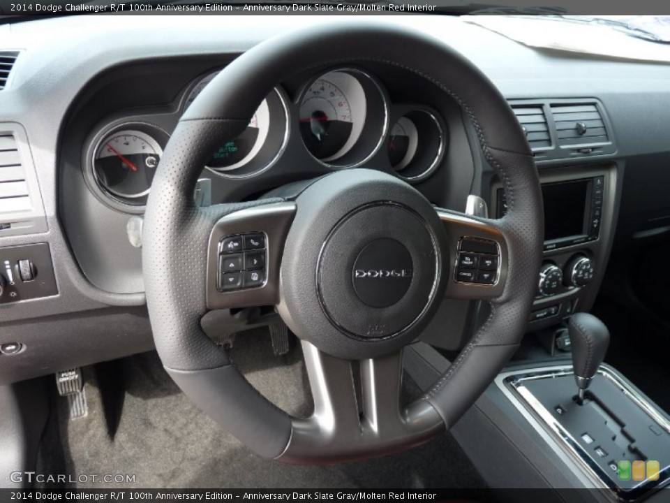 Anniversary Dark Slate Gray/Molten Red Interior Steering Wheel for the 2014 Dodge Challenger R/T 100th Anniversary Edition #92171020